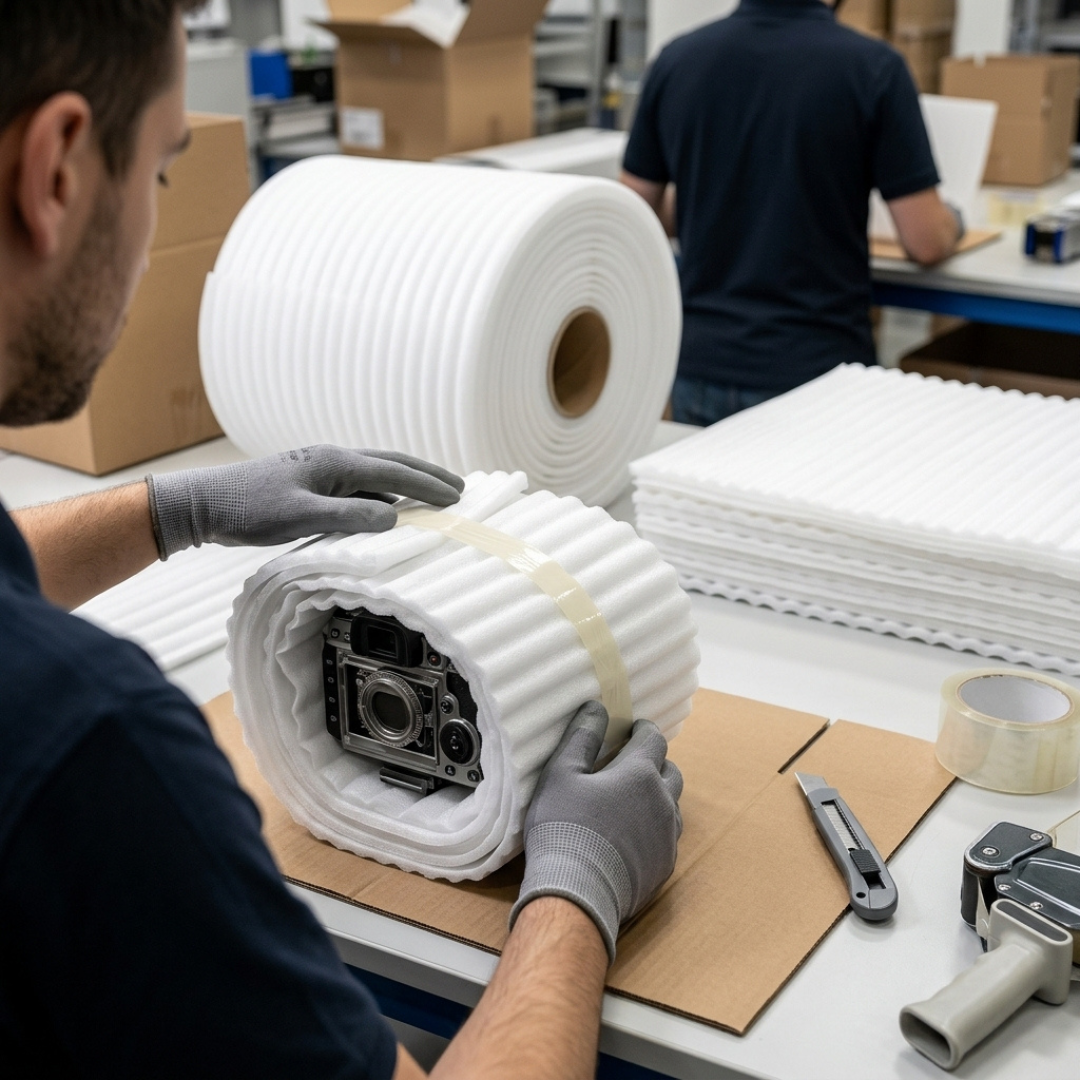 Foam Rolls Wraping A Camera