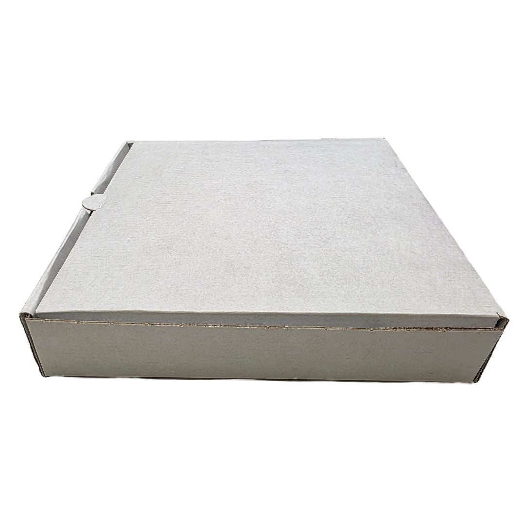 Pizza Boxes White Closed Side View