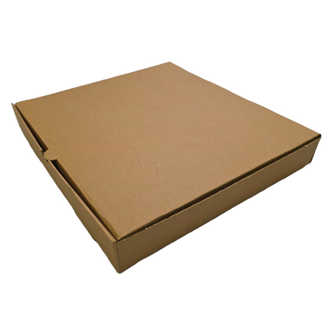 Pizza Boxes Brown Angled Closed View