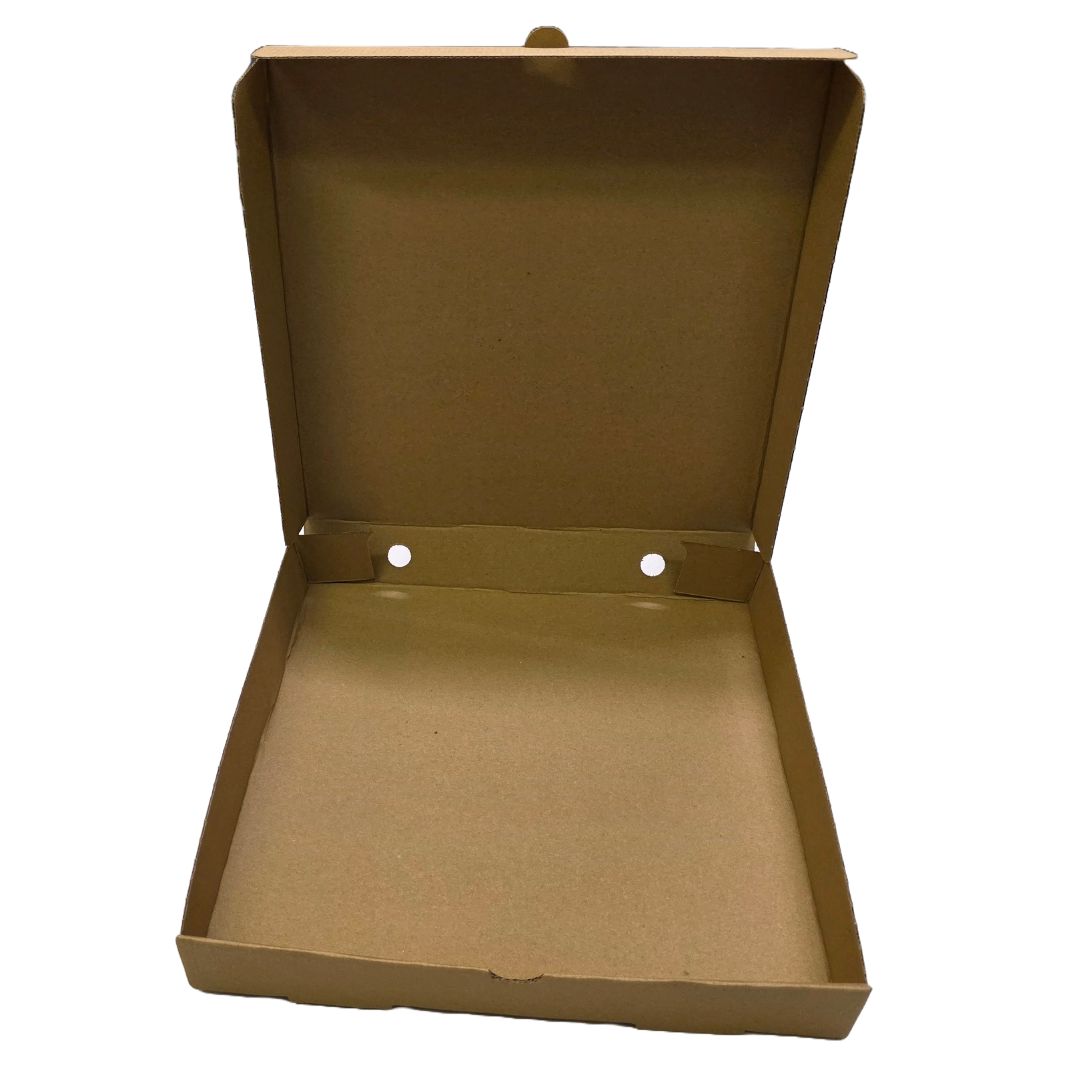 Pizza Boxes Brown Open Front View