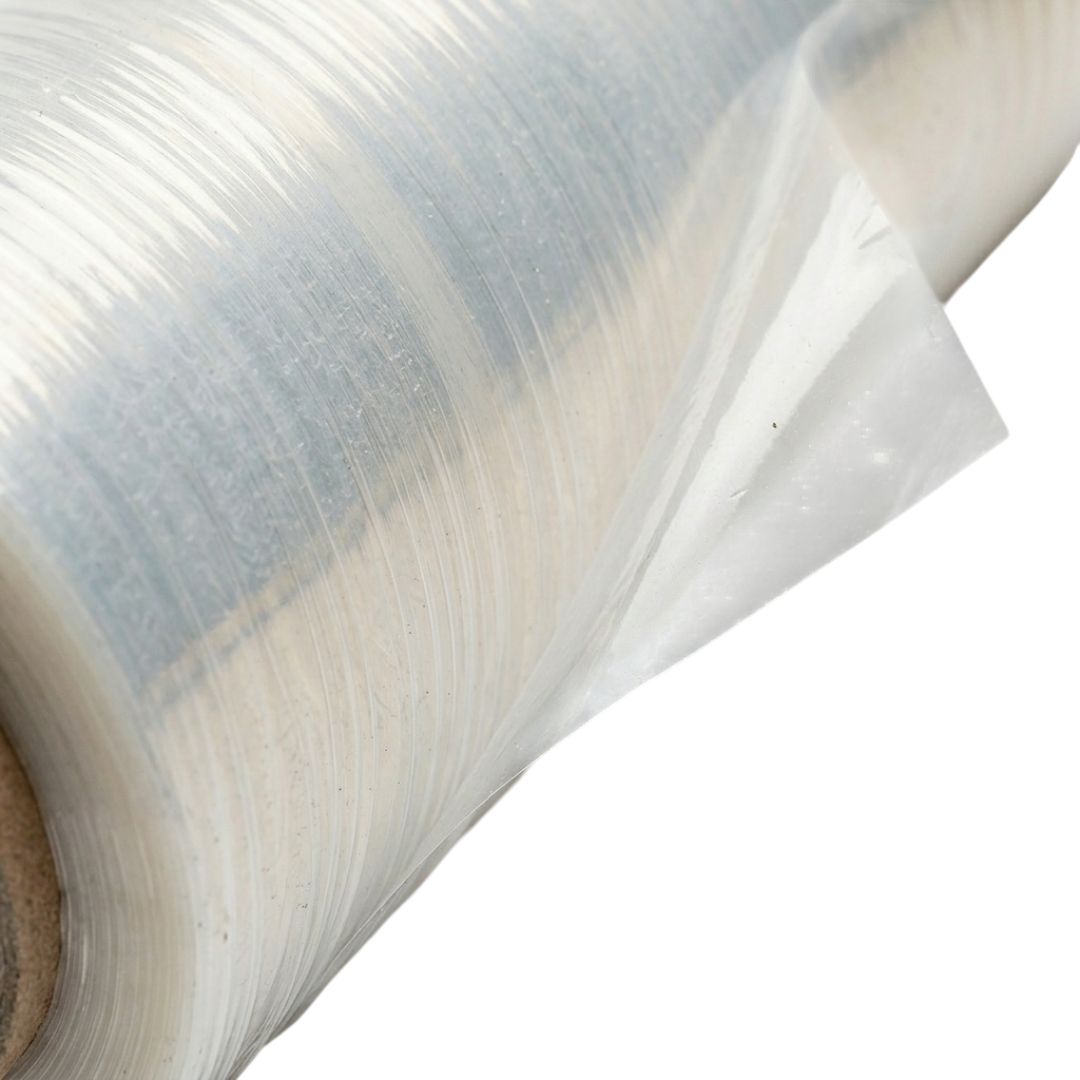 Clear Extended Pallet Wrap Up Close View