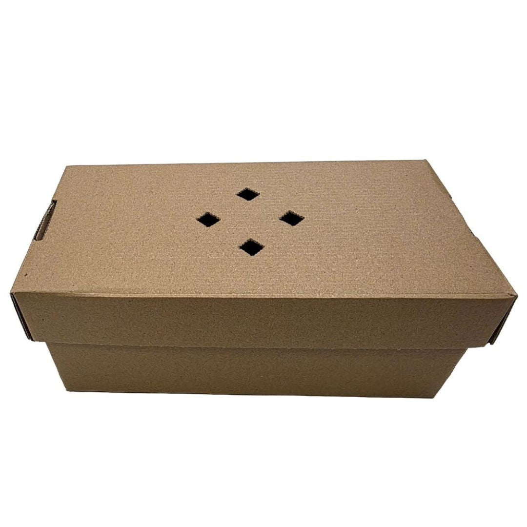 Kraft Double Burger Boxes Closed Top View