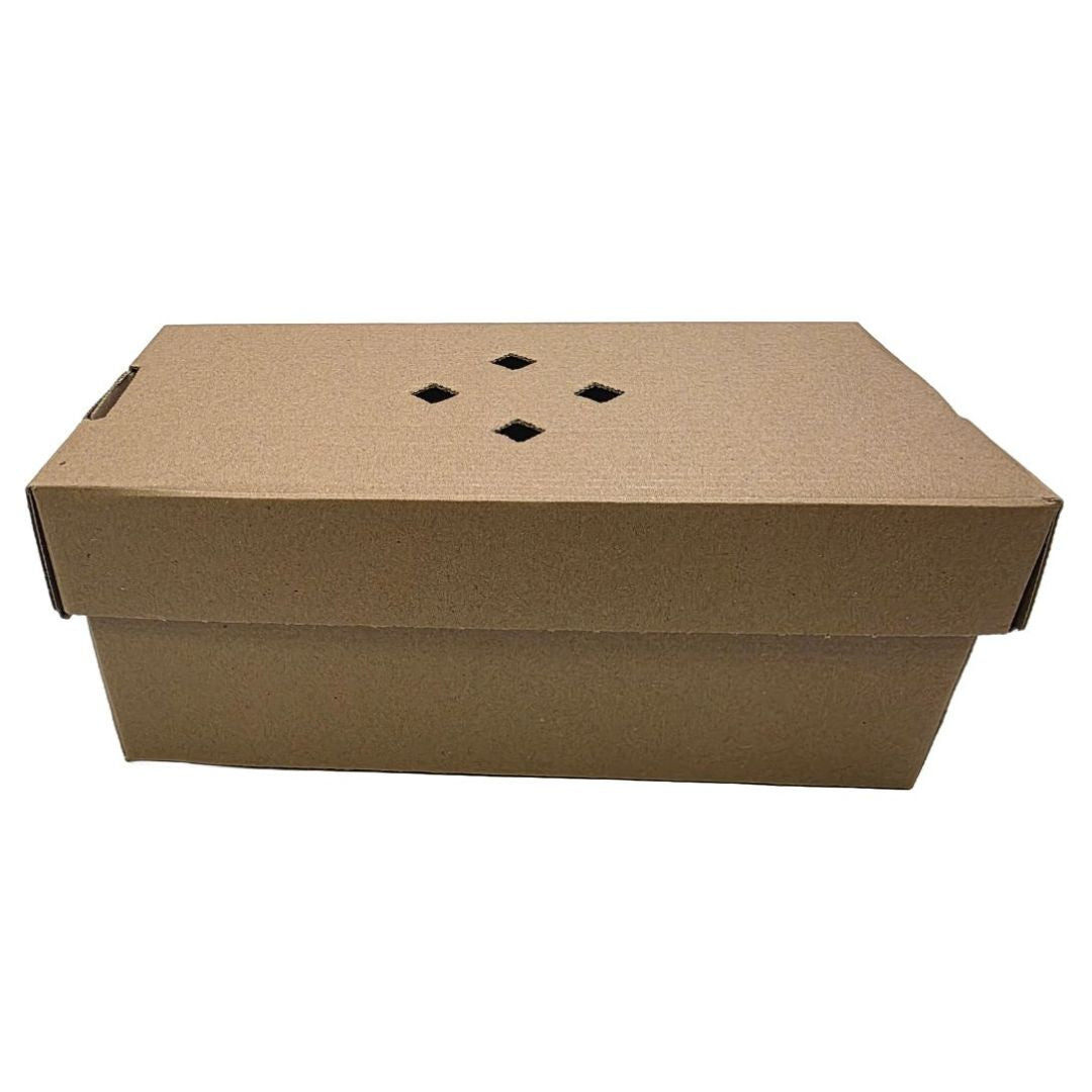 Kraft Double Burger Boxes Closed Front View
