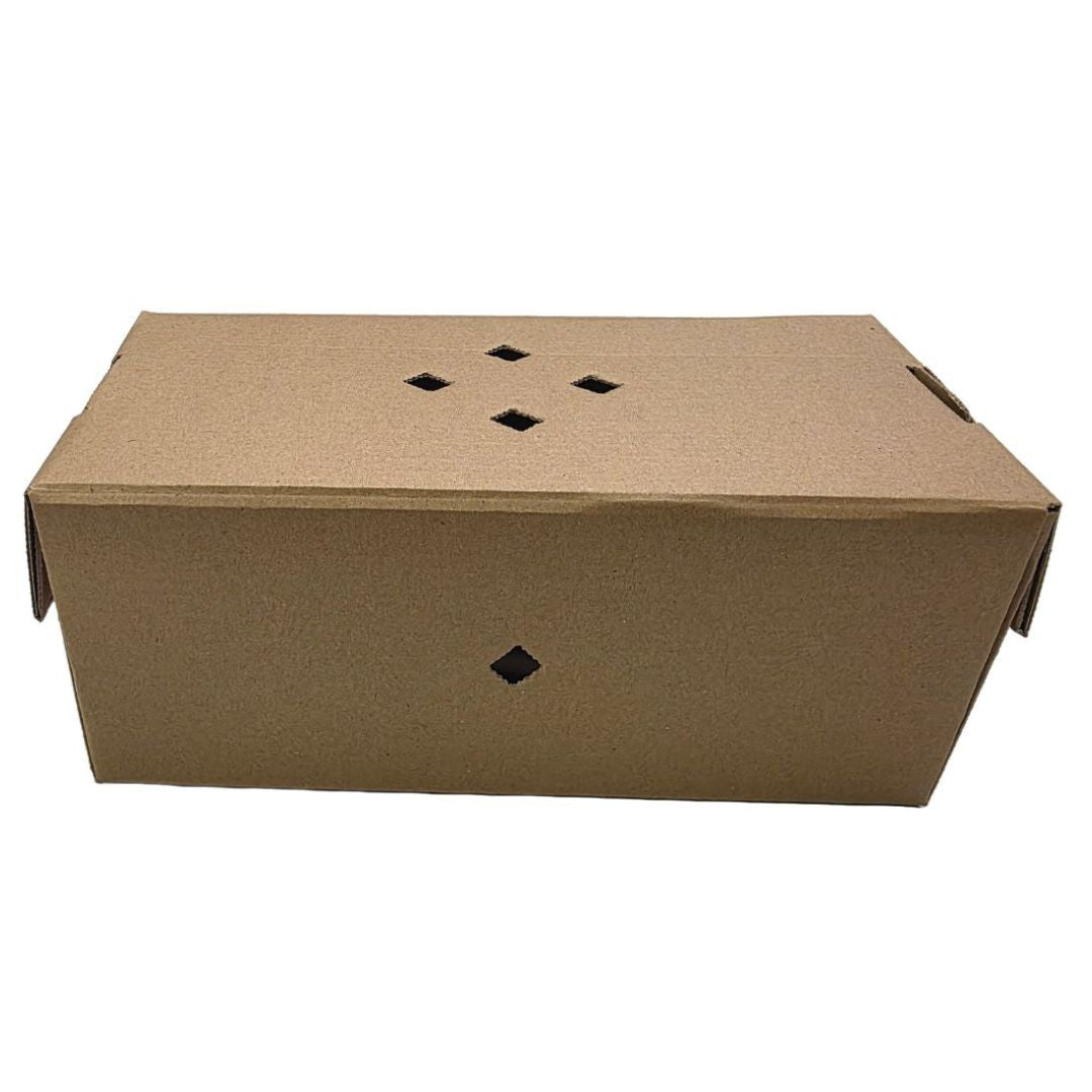 Kraft Double Burger Boxes Closed Back View