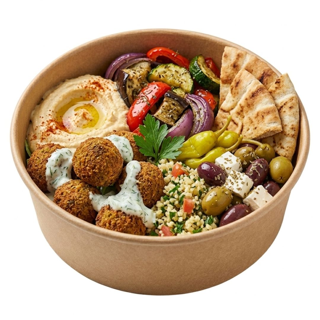 Kraft Paper Food Bowls 750ML with Food