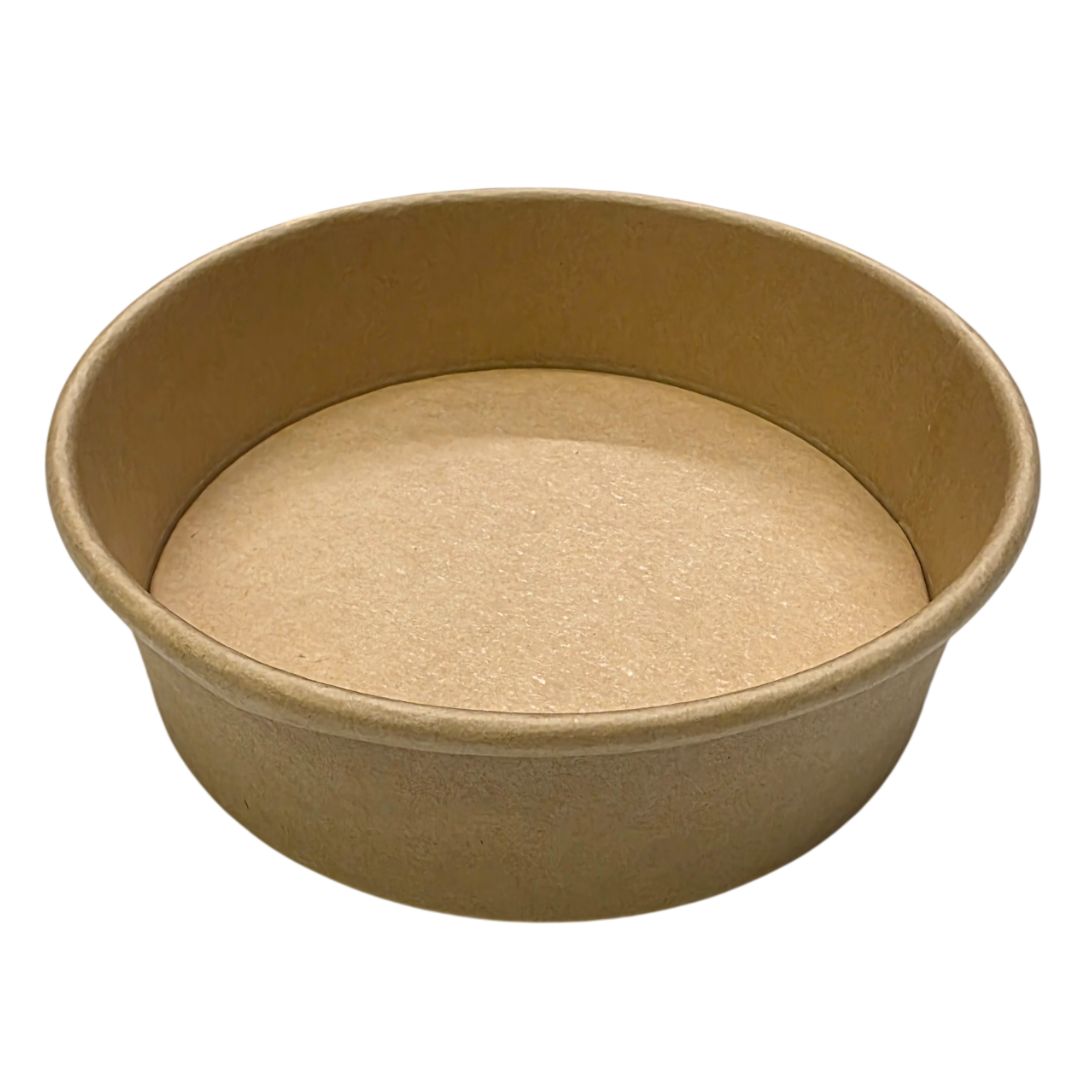Kraft Paper Food Bowls 500ML Above Side View