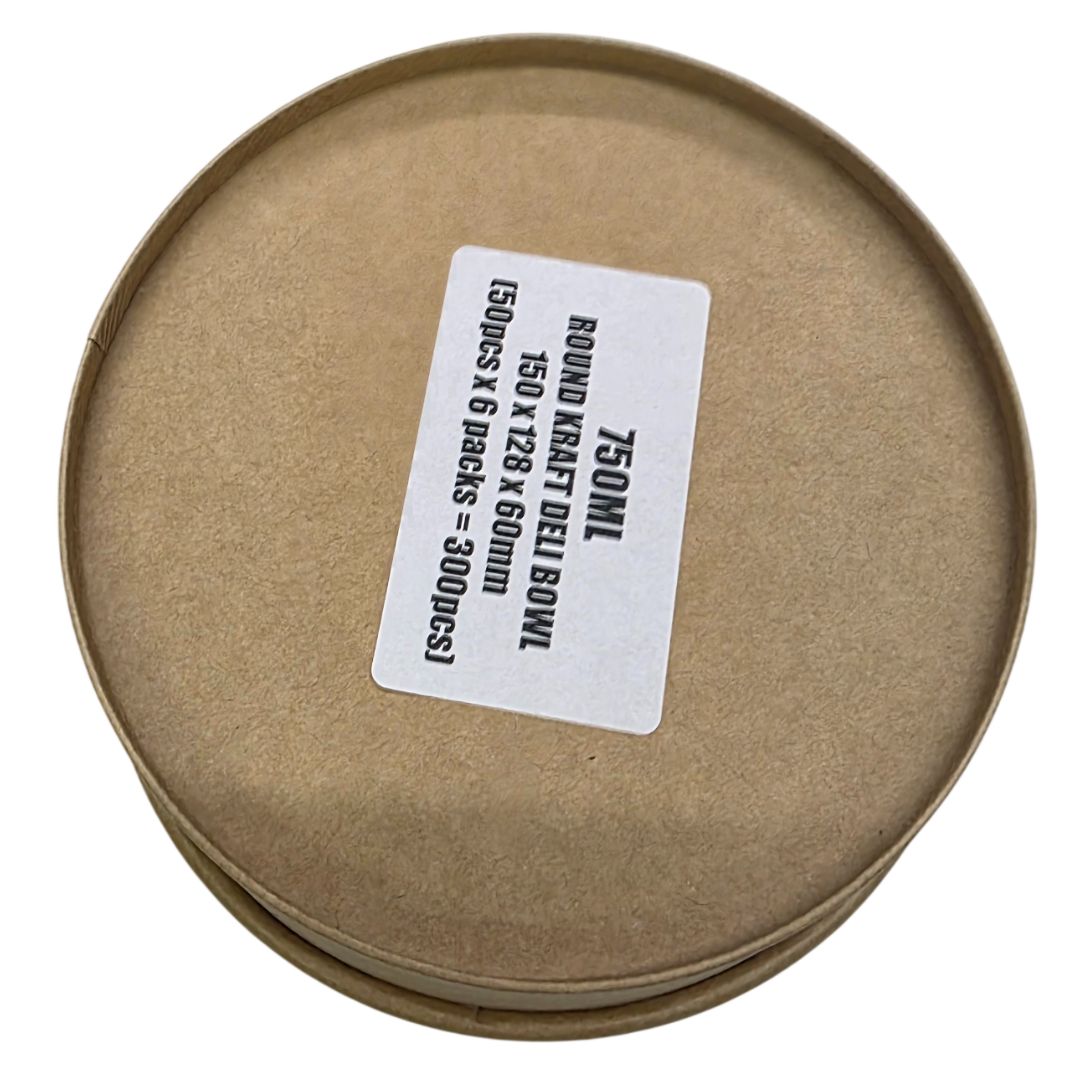 Kraft Paper Food Bowls 750ML Bottom View