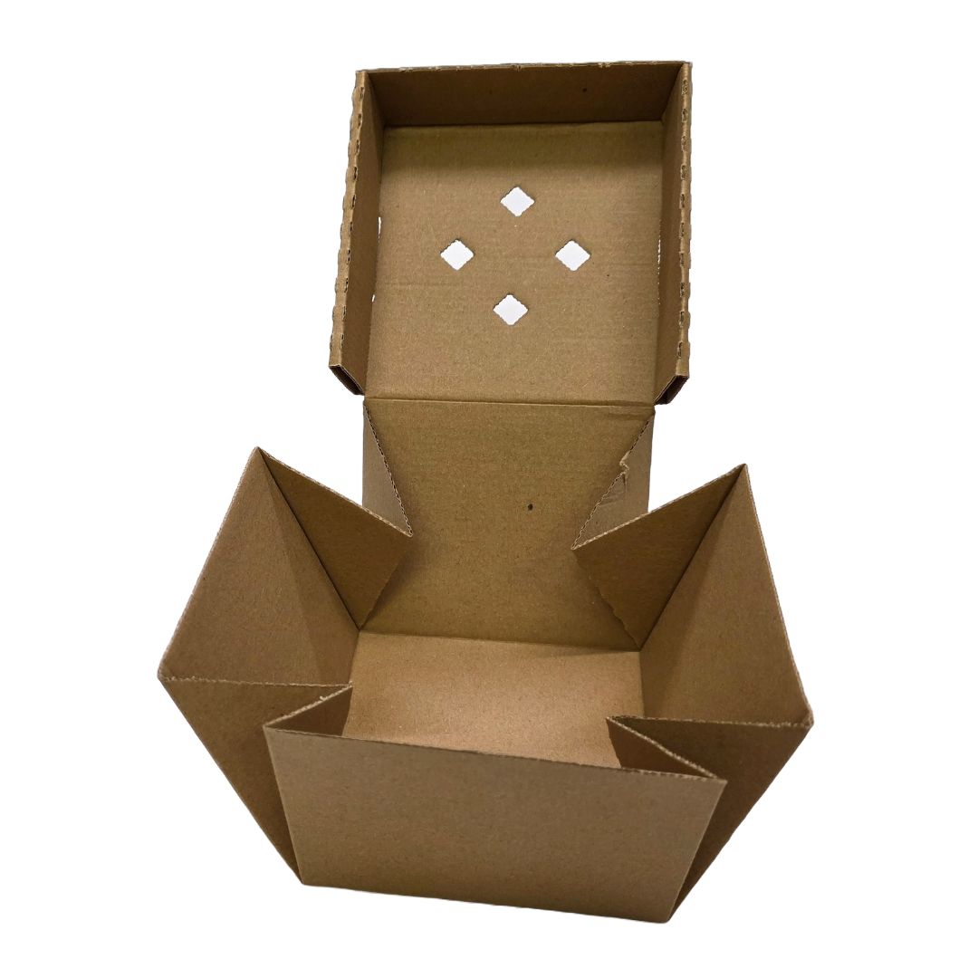 Kraft Single Burger Boxes with Vented Lid | Eco-Friendly Burger Boxes
