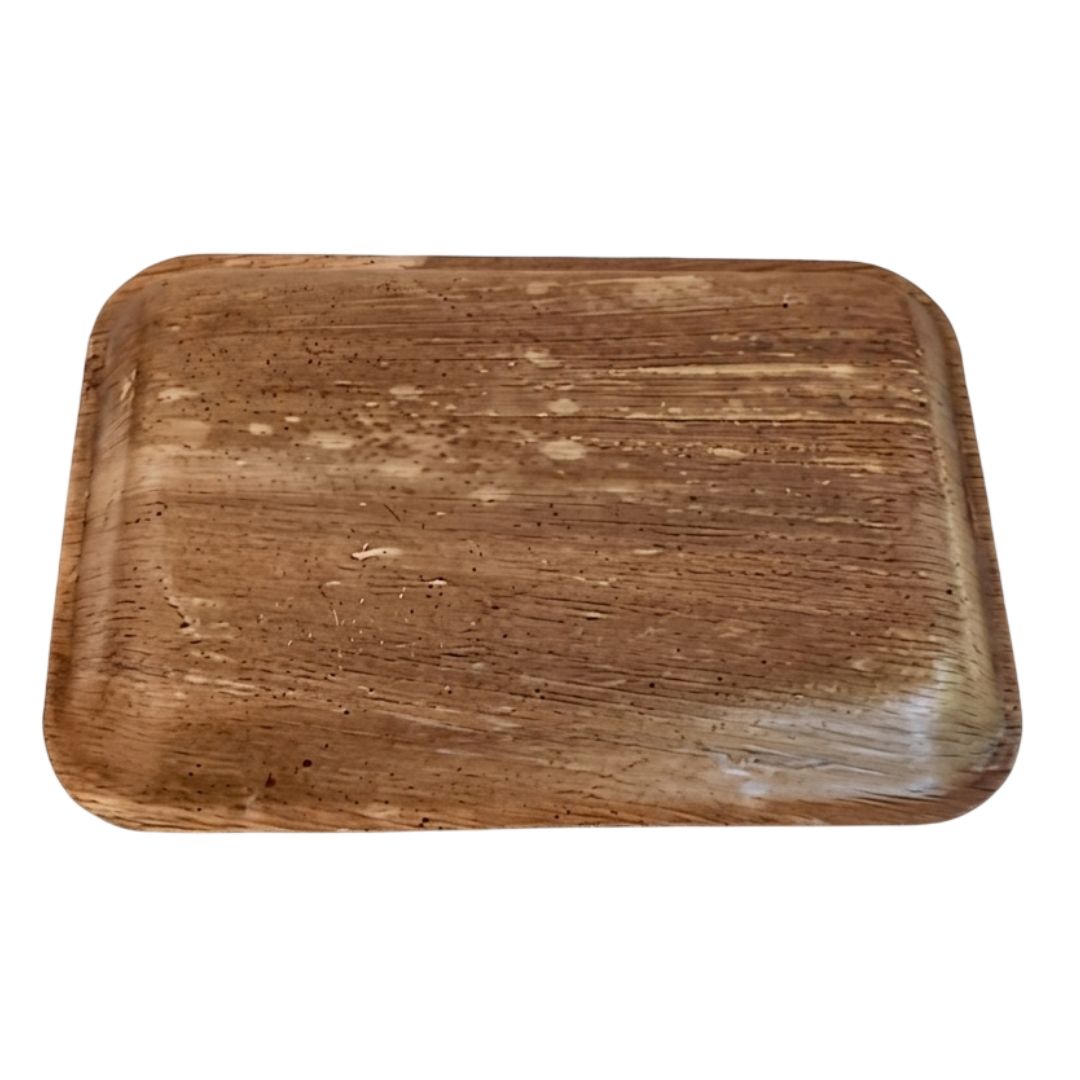 Palm Leaf Rectangular Plate Bottom View