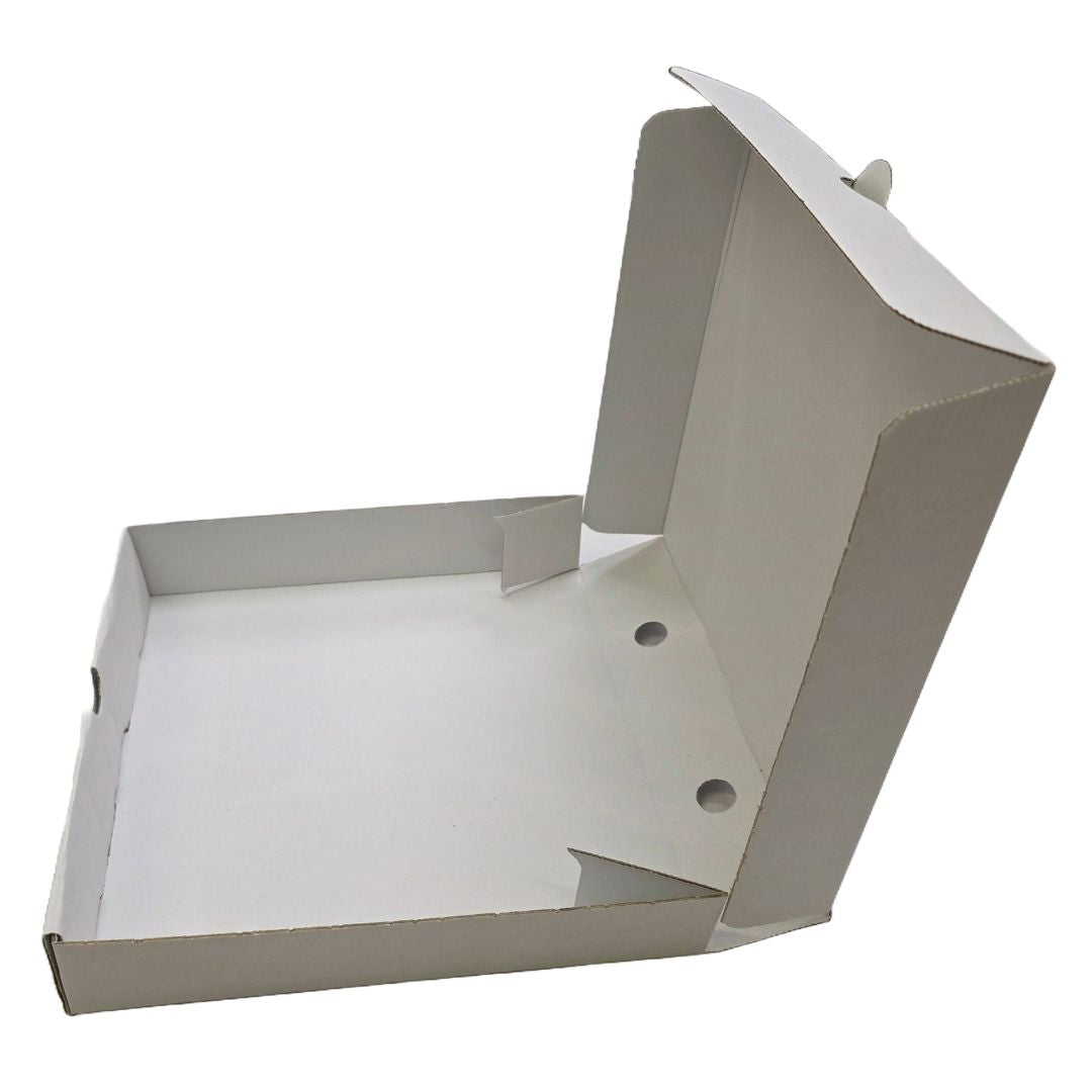 Pizza Boxes White Side Open View